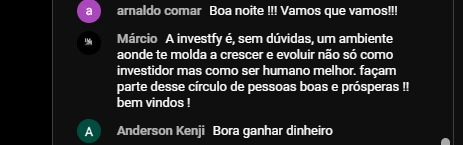 Depoimento de sócio Investfy