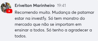 Depoimento de sócio Investfy