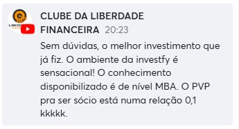Depoimento de sócio Investfy