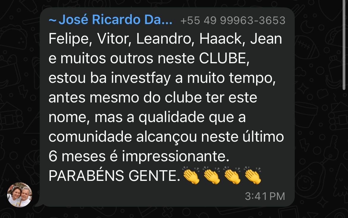 Depoimento de sócio Investfy