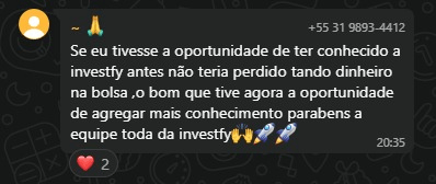 Depoimento de sócio Investfy